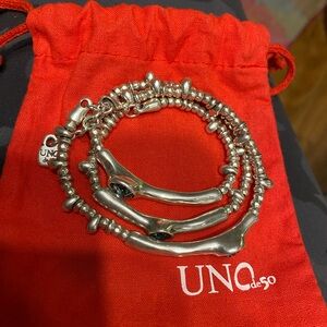 UNO DE 50 gorgeous wrap bracelet with blue accents!!